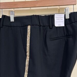 Talbots Black Pants with Gold Accent